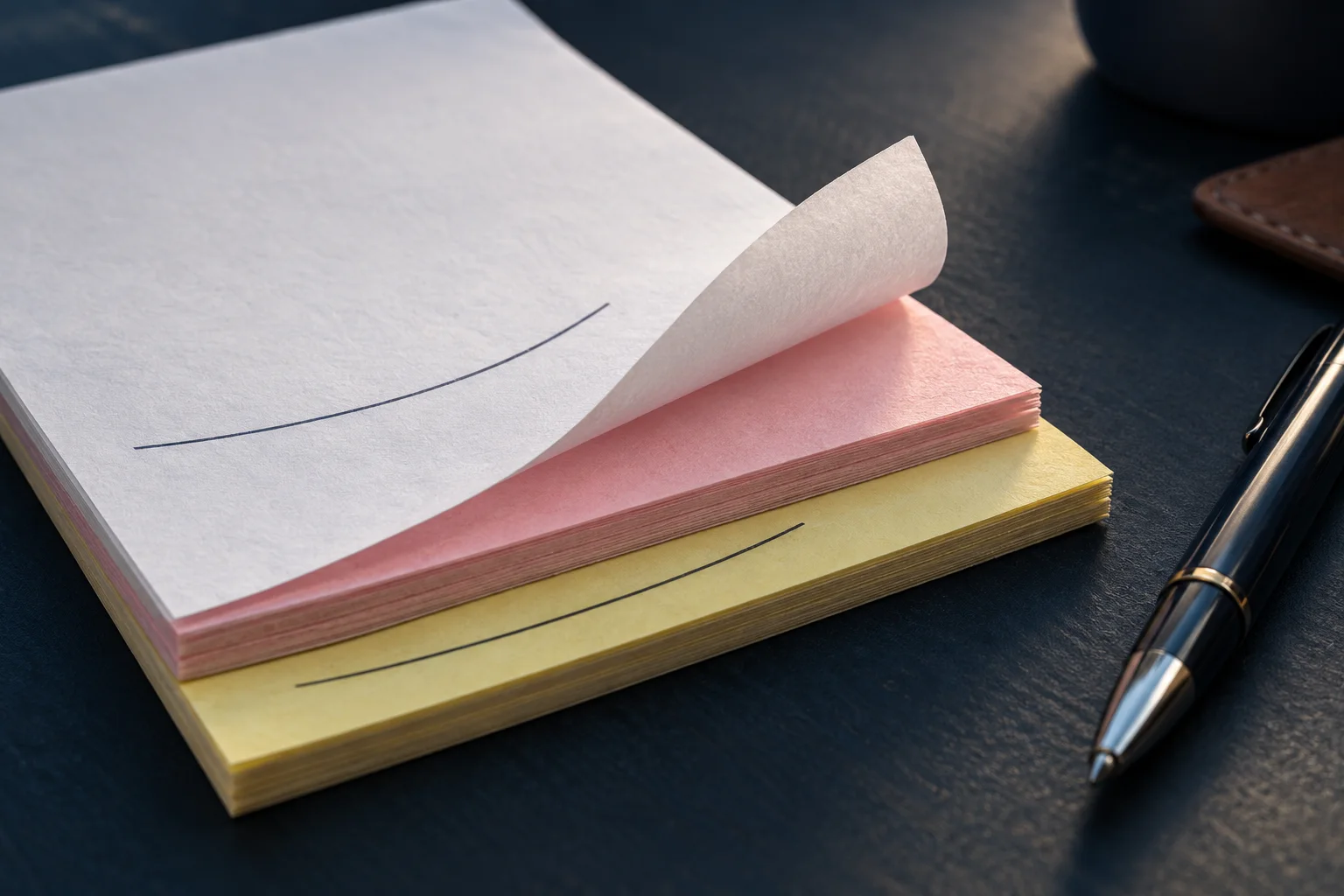 Generated editorial illustration of layered duplicate forms with a simple dark traced line.